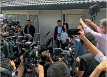  ??  ?? The PM and her partner Clarke Gayford held a press conference outside their home to announce her pregnancy on January 19.