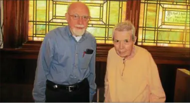  ?? PHOTO SPECIAL TO THE DISPATCH BY MIKE JAQUAYS ?? Morris, left, and Ann Atwood pose at Christ Church United Methodist in Sherrill on March 31.