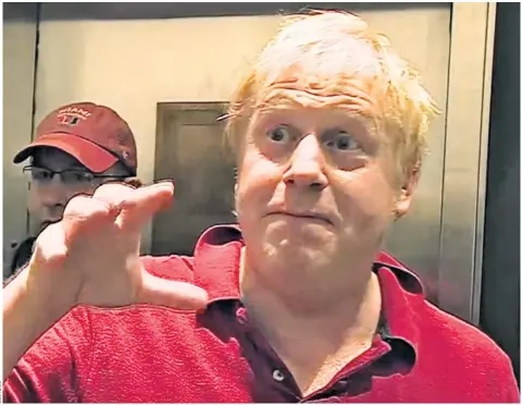  ??  ?? Boris Johnson after returning to his hotel from a run in New York, where he was questioned over whether he would resign from the Cabinet