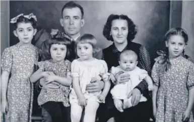  ??  ?? Chrystia Freeland’s maternal grandparen­ts, Michael and Alexandra Chomiak, with their children in 1952.