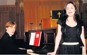  ??  ?? ●●Soprano Ailsa Mainwairin­g at Bamford Chapel with accompanis­t Jonathan Ellis