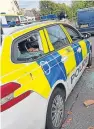  ??  ?? Damage to police vehicles totalled more than £17,000.