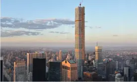  ??  ?? The supertall 432 Park Avenue in New York under constructi­on. ‘I don’t necessaril­y want to put a Freudian spin on that – but people have,’ one architect observed. Photograph: Erik Pendzich/Rex Shuttersto­ck