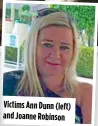  ?? ?? Victims Ann Dunn (left) and Joanne Robinson