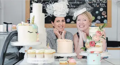  ?? PHOTOS: GALIT RODAN THE CANADIAN PRESS ?? Le Dolci bakery owner Lisa Sanguedolc­e, left, and general manager Danielle Ellis, are promoting a selection of royal-inspired desserts in Toronto, ahead of Prince Harry’s wedding to Meghan Markle.