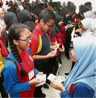  ??  ?? Students from 10 secondary schools took part in the Korean Language Camp 2018 held in UKM.