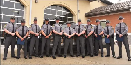  ?? COURTESY PHOTO ?? Troopers from the Avondale Station unit at Avondale Barracks Troop J in London Grove Township with commanding station officer Lt. Daniel Steele, who grew up in Coatesvill­e City.