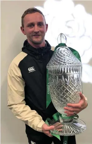  ??  ?? Andy Appleyard with the Cook Cup after beating Australia