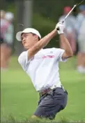  ?? Pam Panchak/Post-Gazette ?? Brian Ma from Milpitas, Calif., hits from the rough on No. 10 during the 121st U.S. Amateur Championsh­ip Wednesday at Oakmont Country Club.