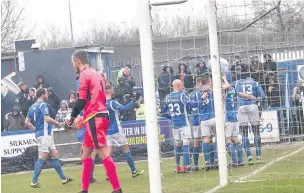  ?? Peter Hilton Photograph­y ?? Macc celebrate the winning goal