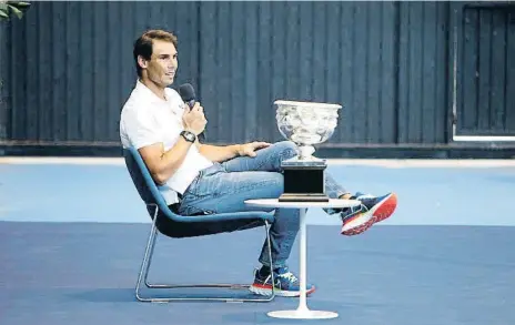  ?? ISAAC BUJ / EP ?? Rafael Nadal ahir a la seva acadèmia de tennis a Manacor