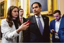  ?? Mark Schiefelbe­in/Associated Press file ?? “If you miss a key piece of intelligen­ce, you may miss some event overseas or put troops in harm’s way,” Sen. Marco Rubio, R-Fla., said about the need for reauthoriz­ation.