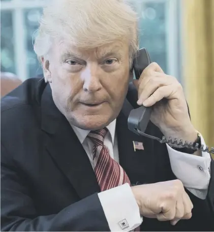 ??  ?? Trump called to congratula­te Putin on his election win, which came after the Salisbury chemical weapons attack