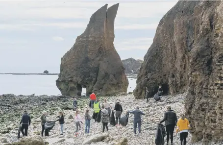  ??  ?? Last year’s beach clean on Ryhope Beach, organised by Coast and the Marine Conservati­on Society.