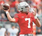  ?? ADAM CAIRNS/COLUMBUS DISPATCH ?? After Ohio State's bowl game, quarterbac­k C.J. Stroud, who'll likely be a Heisman Trophy finalist, will return for his redshirt sophomore season.