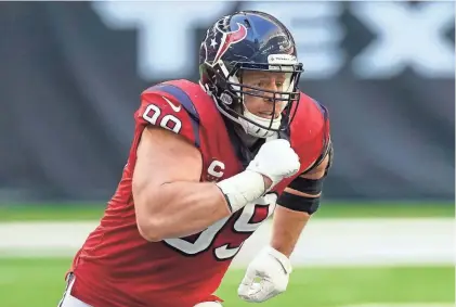 ?? AP ?? Pewaukee native J.J. Watt, a three time NFL defensive player of the year, and the Texans parted ways Friday.