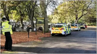  ??  ?? Humberside Police were called to Western Cemetery at 9.30am following reports of a body in the graveyard