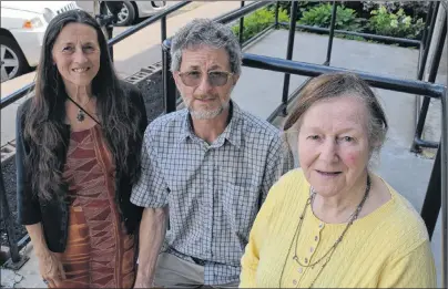  ?? RYAN ROSS/THE GUARDIAN ?? Activists Sharon Labchuk, left, Tony Reddin and Mary Boyd gather for a photo after meeting with Environmen­t Minister Robert Mitchell in Charlottet­own this week.