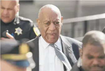  ??  ?? Bill Cosby leaves the Montgomery County courthouse on Wednesday. CHRIS SZAGOLA/ AP