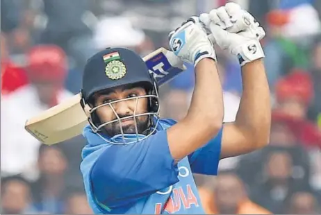  ?? PTI ?? Rohit Sharma, who virtually batted out Sri Lanka with a knock of 208* in Mohali, believes it becomes easier to place the ball and find gaps after spending time on the field.