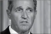  ?? ASSOCIATED PRESS ?? SEN. JEFF FLAKE, R-Ariz., speaks during a television interview Capitol Hill in Washington Oct. 24.