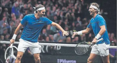  ?? FOTO: R.LAVER CUP ?? Este histórico doble Federer-Nadal en la Rod Laver Cup no se repetirá este año (21 a 23 de septiembre) en Chicago