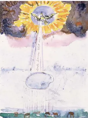  ?? REPRO: B. KÜHLEN VERLAG ?? Anselm Kiefer: „Sende Deinen Geist aus“; 1974. Aquarell, Gouache, Tinte, Kugelschre­iber und Farbstift.