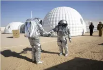  ??  ?? The desert in southern Oman resembles Mars so much that more than 200 scientists from 25 nations chose it to field-test technology for a manned mission to Mars. (AFP)