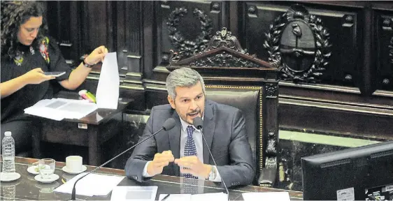  ?? GUILLERMO R. ADAMI ?? Montos. Los valores de las asignacion­es de los obispos fueron informados por Marcos Peña, en su exposición en Diputados.