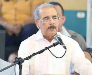  ?? R. FLETE ?? El presidente Danilo Medina afirmó que en el país no existe la compra de votos desde el 1994 y que se trata de un invento de la oposición para justificar su derrota.