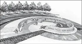  ?? Special to the Democrat-Gazette ?? This artist’s rendering is of a proposed memorial in Washington, D.C., for Desert Storm, the military conflict fought in Iraq in early 1991. The design is by CSO Architects of Indianapol­is. It includes a 150-foot bas-relief wall and the names of the...