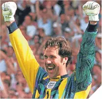  ??  ?? ■ David Seaman celebrates at Euro 96.