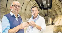  ?? ?? Port authority: Moon Harbour Distillery founders Yves Medina and Jean-Philippe Ballanger age their whisky in a former U-boat fuel bunker