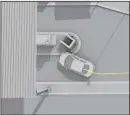  ??  ?? Left: the incident’s aftermath and (above) Forensic Architectu­re’s 3D modelling of Mr Erekat’s car’s path