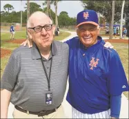  ?? Marc Levine / Associated Press ?? Former Mets public relations man Jay Horwitz, left, and former manager Terry Collins in Florida in 2019.