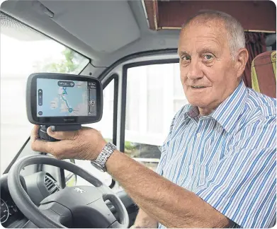  ??  ?? n
Dennis is very happy to have a replacemen­t satnav, he’ll be back in Spain soon.