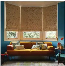  ?? ?? Add a pop of playful print with the Mori Roman blinds in Ochre