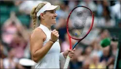  ??  ?? German Angelique Kerber (left) and Australian Ashleigh Barty after winning their respective women’s singles quarter-finals of Wimbledon in London on Tuesday.