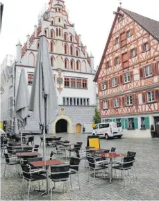  ?? FOTO: WOLFGANG HEYER ?? Die Stadt Bad Waldsee will die Gastronome­n nicht alleine im Regen stehen lassen und überlegt derzeit Unterstütz­ungsmöglic­hkeiten.