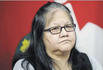  ?? COLE BURSTON THE CANADIAN PRESS ?? Cat Lake First Nation deputy chief Abigail Wesley pauses as she speaks to media during a news conference at Queen’s Park to bring attention to the health crisis affecting residents living in mouldy homes.