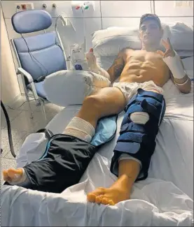  ??  ?? Jorge Martín, en el Hospital Dexeus de Barcelona tras su operación.