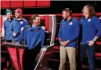  ?? ?? The team gave The Voice’s Blake Shelton a “stateside captain” shirt.