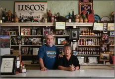  ?? (Rory Doyle/The New York Times) ?? Andy and Karen Pinkston took over Lusco’s in 1976, the restaurant in Greenwood, Miss. Andy Pinkston is a descendant of the Sicilian immigrant family who opened the first Lusco’s in Greenwood in 1921.
