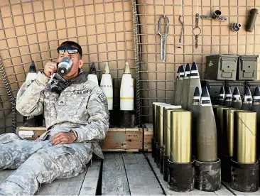  ?? — AFP ?? Heated situation: Certain US Air Force flight missions can last as long as 18 hours and require crew to heat up meals in mugs certified for safety. The US military’s need for coffee specifical­ly is well documented, going all the way back to the Revolution­ary War of 1775.