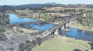  ?? PHOTO: WSP OPUS/ NZ TRANSPORT AGENCY ?? Cross soon . . . A concept drawing of the proposed $20 million Beaumont Bridge, alongside the existing bridge.