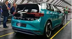  ??  ?? EFFICIENCI­ES The production line for the ID.3 is more streamline­d than the Golf’s, but most of the 8,000 workforce will be retained