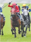  ?? OUT TO IMPRESS: Rider Kerrin McEvoy ( in red) on Redzel. ??