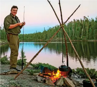  ??  ?? Ray camping in Ontario, and with wife Ruth, left GREAT OUTDOORS: