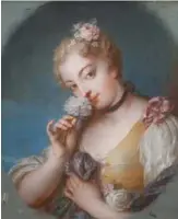  ??  ?? Charles-antoine Coypel (1694-1752) Allégorie du Printemps ou de l’odorat Pastel du papier, 56x47cm