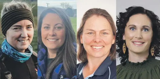  ?? ?? From left, Myfanwy Alexander, Amber Carpenter, Katrina Roberts and Michelle Ruddell have been named as finalists in the Fonterra Dairy Woman of the Year competitio­n.